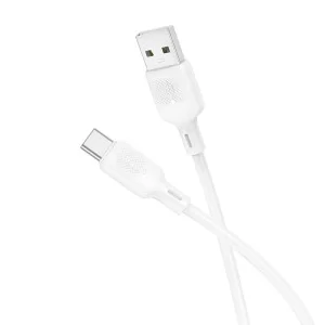 Cablu Borofone BX113 Lenny silicone charging data cable Type-C (L=1M) [White]